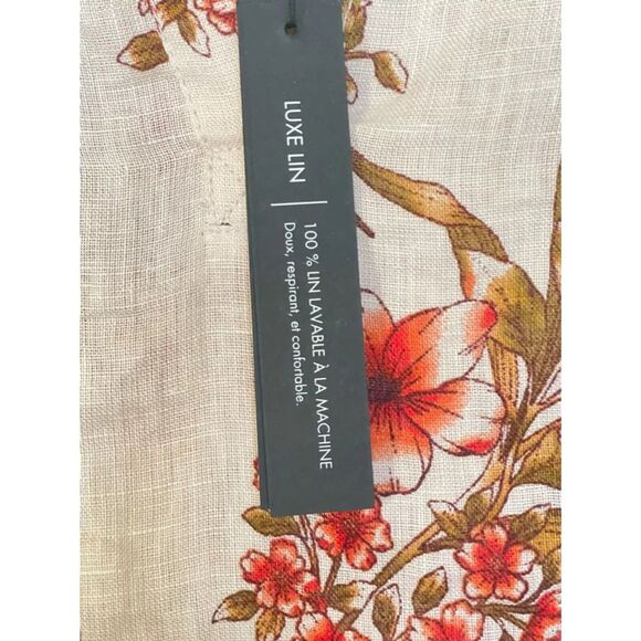 NWT TAHARI 100% Linen V Neck Floral Top Blouse Size 3XL - Picture 6 of 7